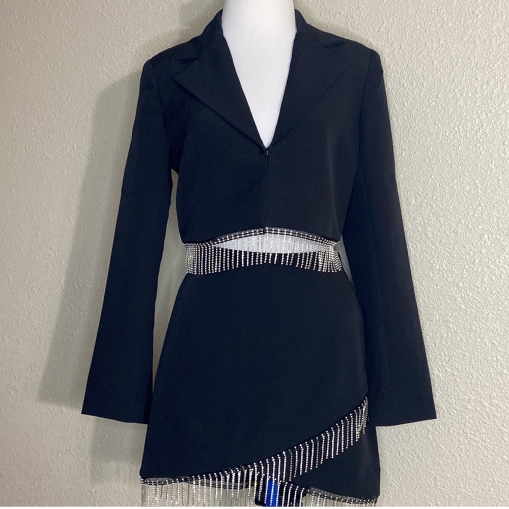 House of Harlow 1960 Black Skirt Set with Silver Accents